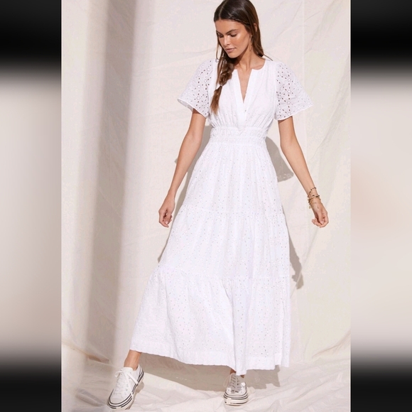Anthropologie The Somerset Maxi Dress In White Eyelet - Picture 16 of 16